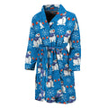 Winter Snowman Pattern Print Men's Bathrobe