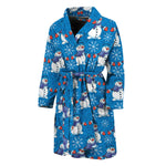 Winter Snowman Pattern Print Men's Bathrobe