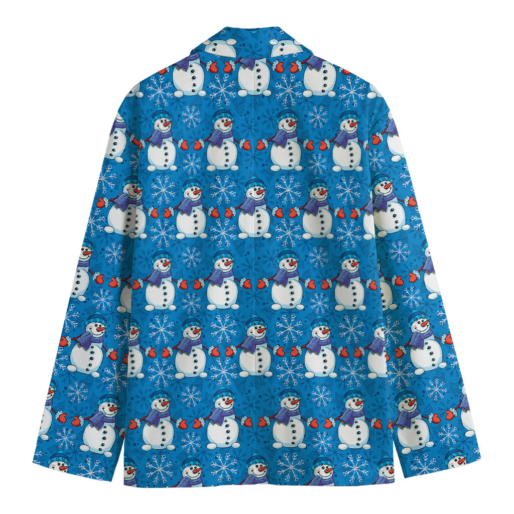 Winter Snowman Pattern Print Men's Blazer