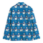 Winter Snowman Pattern Print Men's Blazer