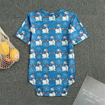 Winter Snowman Pattern Print Men's Bodysuit