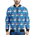 Winter Snowman Pattern Print Men's Bomber Jacket