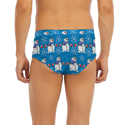 Winter Snowman Pattern Print Men's Briefs