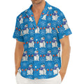 Winter Snowman Pattern Print Men's Deep V-Neck Shirt