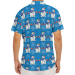 Winter Snowman Pattern Print Men's Deep V-Neck Shirt