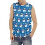 Winter Snowman Pattern Print Men's Fitness Tank Top