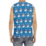 Winter Snowman Pattern Print Men's Fitness Tank Top