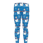 Winter Snowman Pattern Print Men's leggings