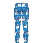 Winter Snowman Pattern Print Men's leggings