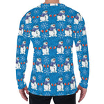 Winter Snowman Pattern Print Men's Long Sleeve T-Shirt