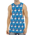 Winter Snowman Pattern Print Men's Muscle Tank Top