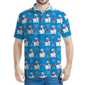Winter Snowman Pattern Print Men's Polo Shirt
