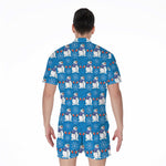 Winter Snowman Pattern Print Men's Rompers
