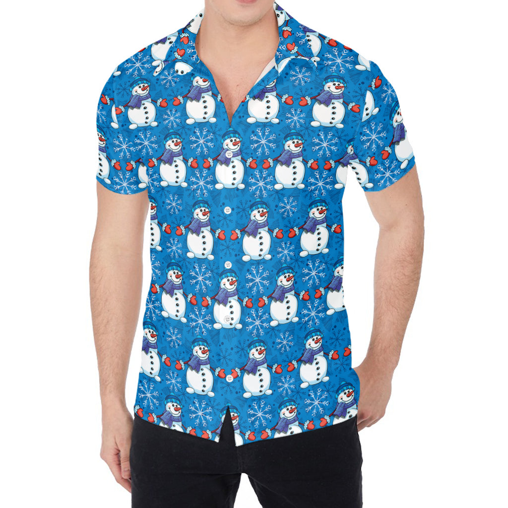 Winter Snowman Pattern Print Men's Shirt
