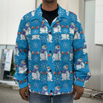 Winter Snowman Pattern Print Men's Shirt Jacket
