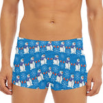 Winter Snowman Pattern Print Men's Short Boxer Briefs