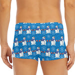 Winter Snowman Pattern Print Men's Short Boxer Briefs