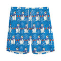 Winter Snowman Pattern Print Men's Athletic Shorts