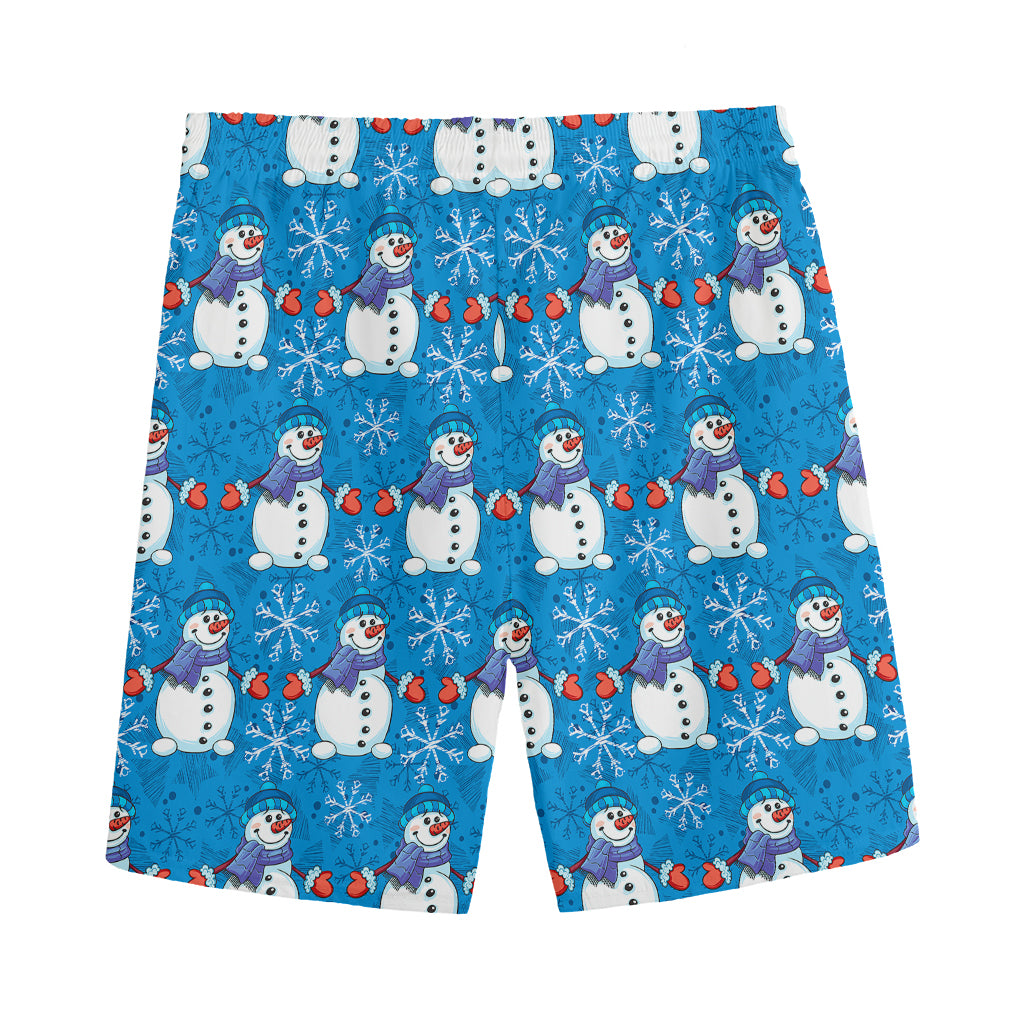 Winter Snowman Pattern Print Men's Sports Shorts
