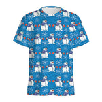 Winter Snowman Pattern Print Men's Sports T-Shirt