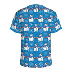 Winter Snowman Pattern Print Men's Sports T-Shirt