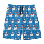 Winter Snowman Pattern Print Men's Swim Trunks