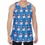 Winter Snowman Pattern Print Men's Velvet Tank Top