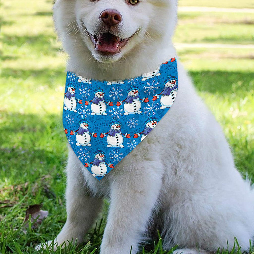 Winter Snowman Pattern Print Over The Collar Dog Bandana