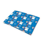Winter Snowman Pattern Print Pet Cooling Mat Cover