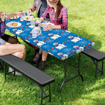 Winter Snowman Pattern Print Picnic Table Cover