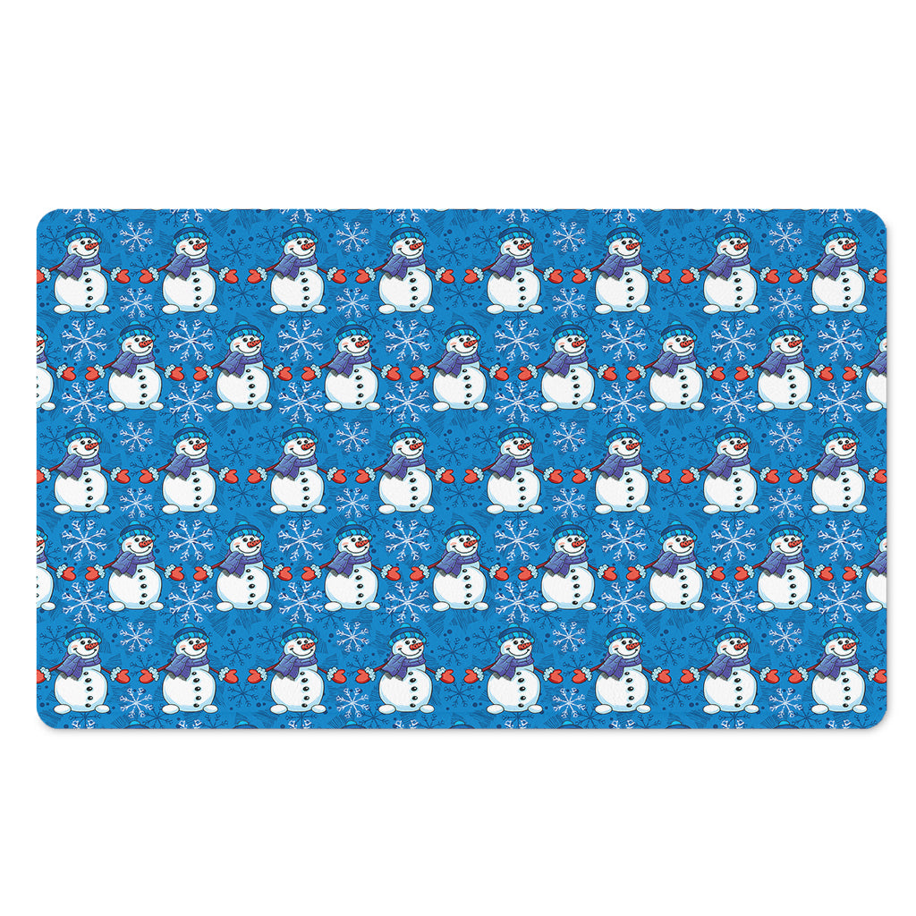 Winter Snowman Pattern Print Polyester Doormat