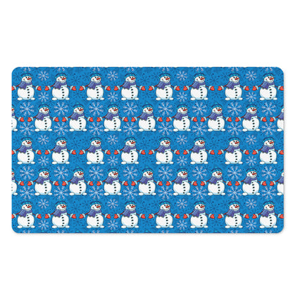 Winter Snowman Pattern Print Polyester Doormat