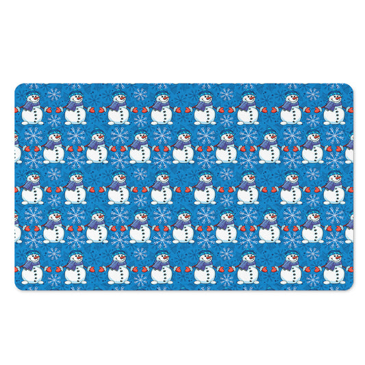 Winter Snowman Pattern Print Polyester Doormat