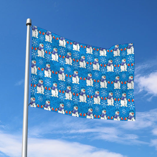 Winter Snowman Pattern Print Polyester Flag