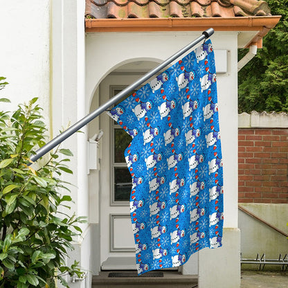 Winter Snowman Pattern Print Polyester Flag