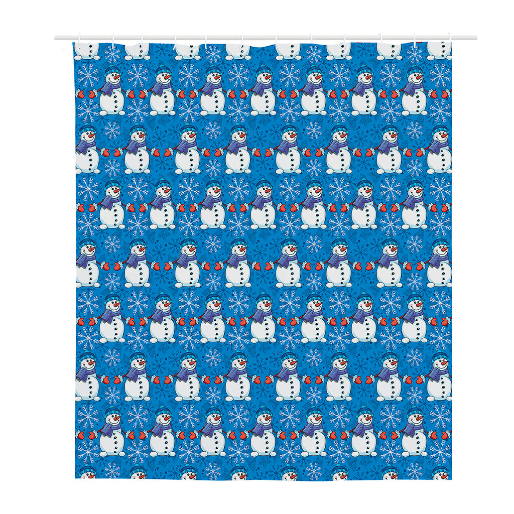 Winter Snowman Pattern Print Polyester Shower Curtain