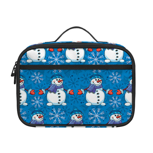 Winter Snowman Pattern Print Portable Lunch Bag