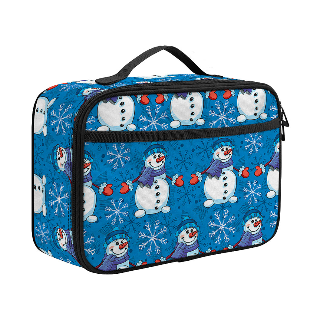 Winter Snowman Pattern Print Portable Lunch Bag