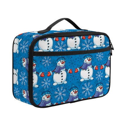Winter Snowman Pattern Print Portable Lunch Bag