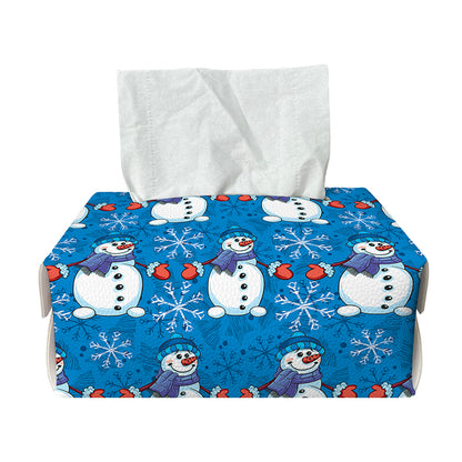 Winter Snowman Pattern Print Rectangle Tissue Box Cover
