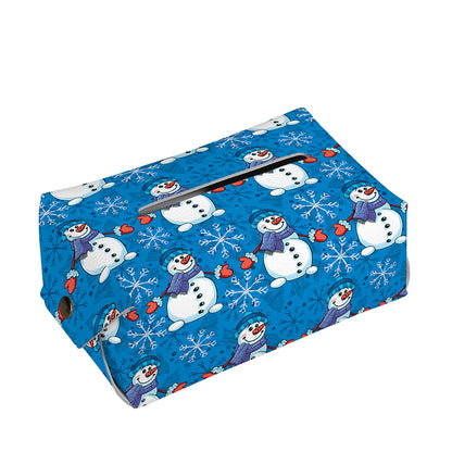 Winter Snowman Pattern Print Rectangle Tissue Box Cover