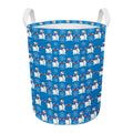 Winter Snowman Pattern Print Round Laundry Basket