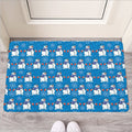 Winter Snowman Pattern Print Rubber Doormat
