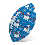 Winter Snowman Pattern Print Rugby Ball