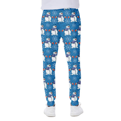 Winter Snowman Pattern Print Scuba Joggers