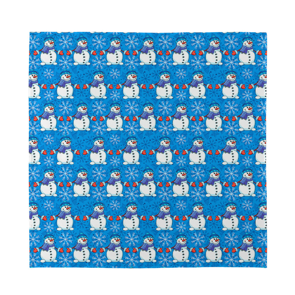 Winter Snowman Pattern Print Silk Bandana
