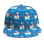Winter Snowman Pattern Print Snapback Cap