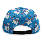 Winter Snowman Pattern Print Snapback Cap