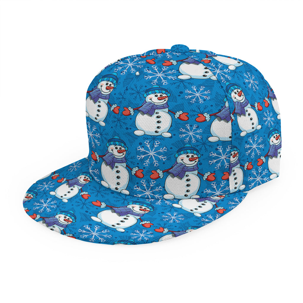 Winter Snowman Pattern Print Snapback Cap