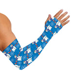 Winter Snowman Pattern Print Sun Protection Arm Sleeves